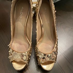 Gold Aldo Heels